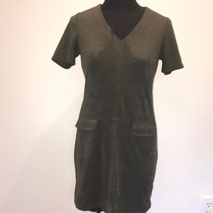 Sale! Atmosphere sz4 dress faux suede forest green